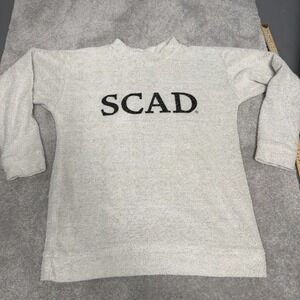 Vintage Woolly Threads Scad Gray Sweater Sweatshirt Womens Large Made In USA
